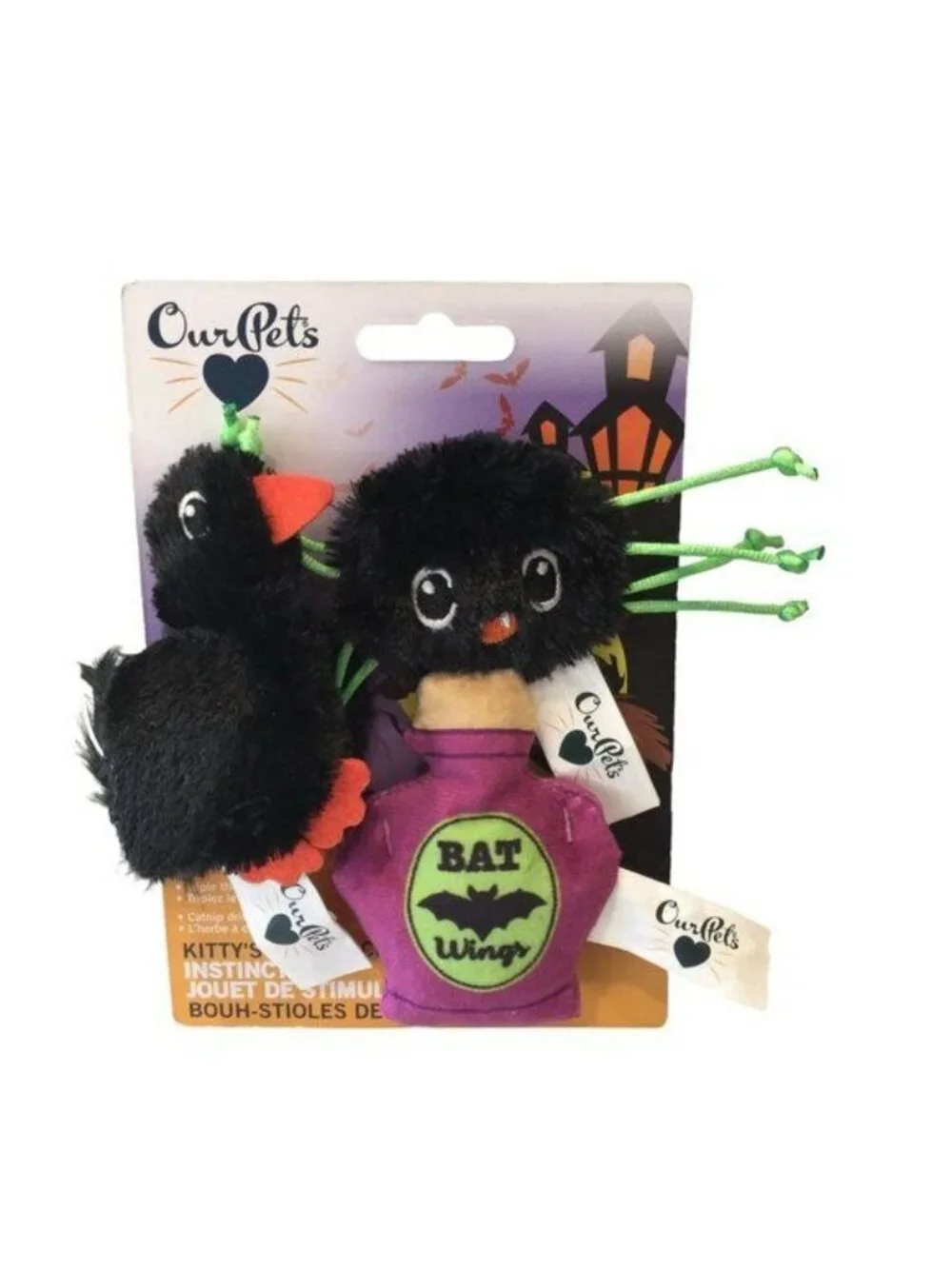 Our Pets Halloween Kitty's Creepy Critters Catnip Raven Spider Potion Set of 3